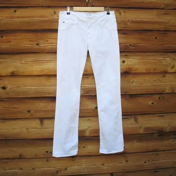Hudson White Beth Baby Boot Cut Mid Rise Jeans 29 X 34 - Picture 4 of 13